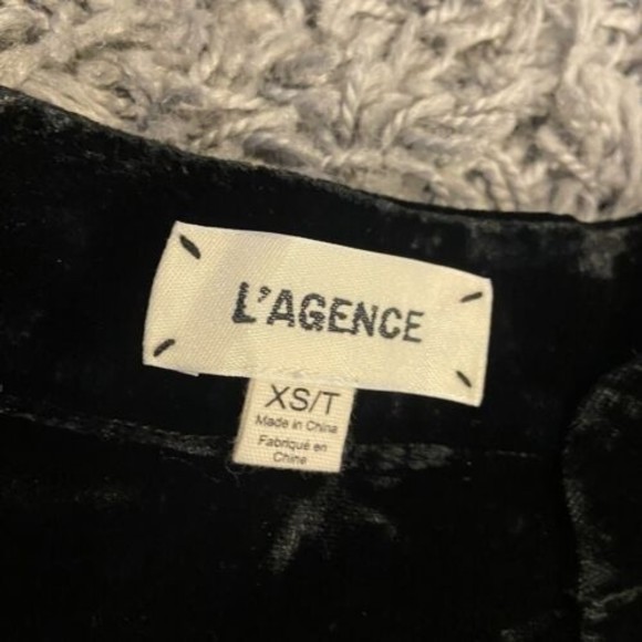 L’AGENCE NEW Marcella Wrap Effect Velvet Bodysuit In Black Size XS $450.00 - Picture 12 of 16